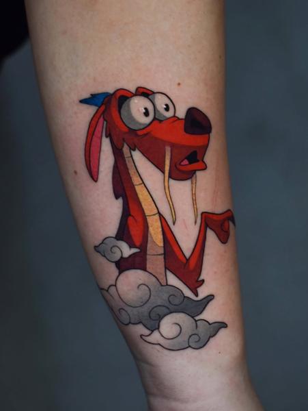 Anime cartoon dragon tattoo by @gerowave_tattoo