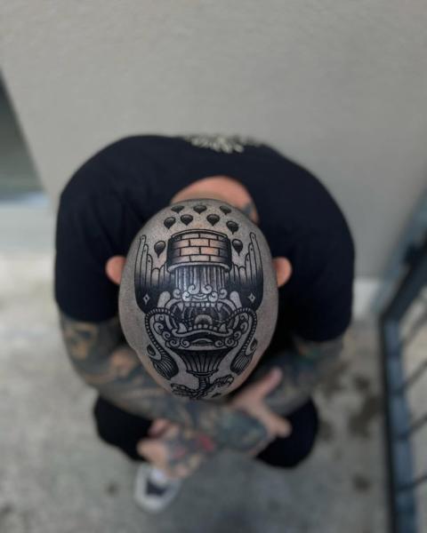Blackwork ornamental well tattoo by @danetattoo