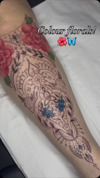 Ornamental floral floral ornamental tattoo by @gracebtattoos