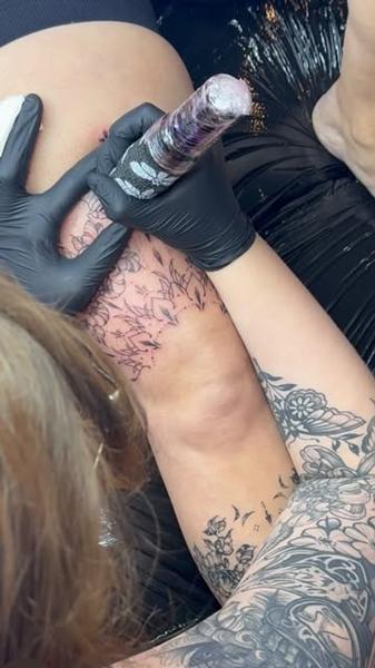 Fine line ornamental floral mandala tattoo by @gracebtattoos