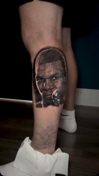 Realism boxer portrait tattoo by @g.u.tattoo.uk