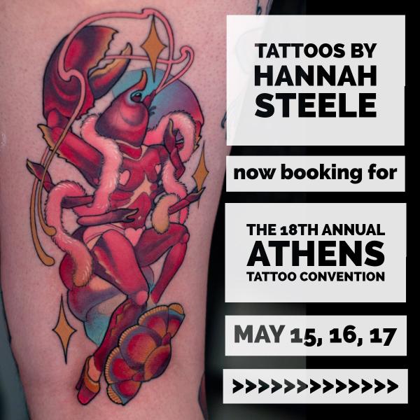 New School abstract crab tattoo by @hannahsteeleart