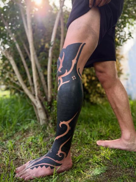 Tribal tribal design tattoo by @hanumantra