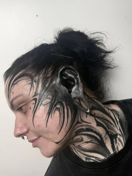 Tribal tribal pattern tattoo by @harrisonb_tattoos