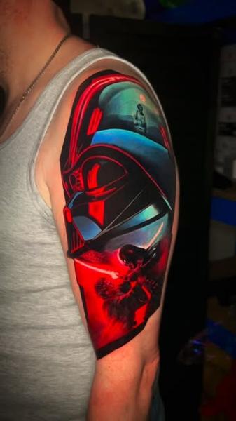 Illustrative darth vader star wars tattoo by @hermit_ttt