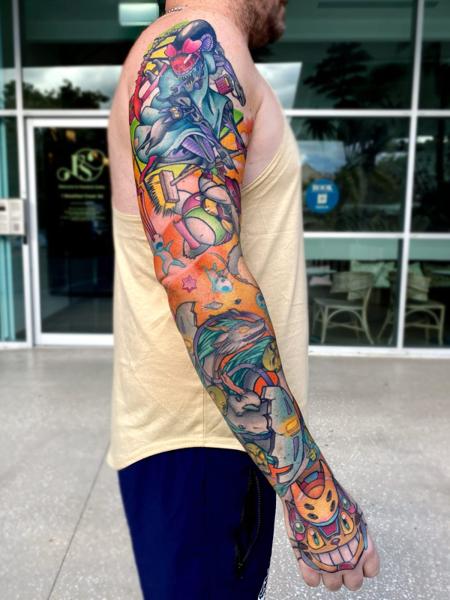 Anime robotic character tattoo by @iimmerse