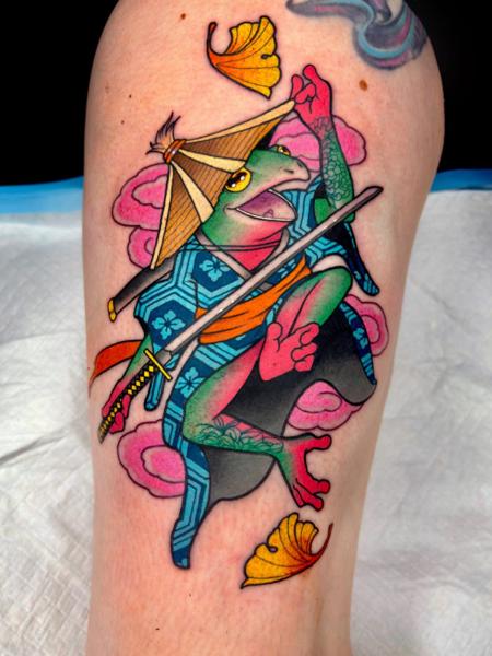 Japanese samurai frog tattoo by @iimmerse