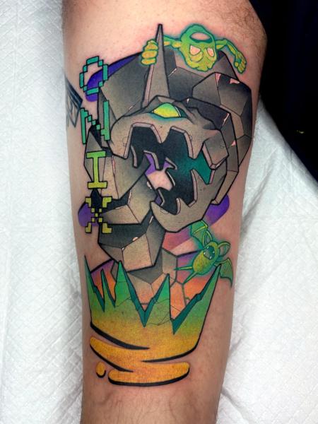 Neo-traditional geometric snake tattoo by @iimmerse