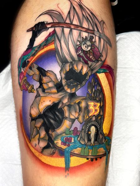 Illustrative fantasy warrior tattoo by @iimmerse