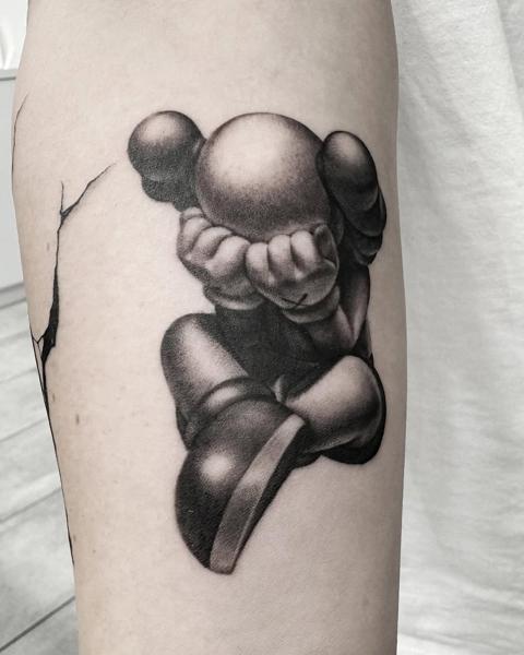 Realism crying character tattoo by @60needle