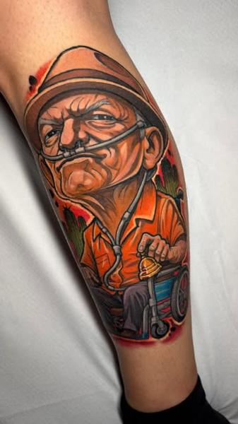 New school elderly man tattoo by @illson_ntc