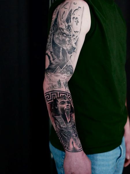 Realism egyptian theme tattoo by @inx.tattoo