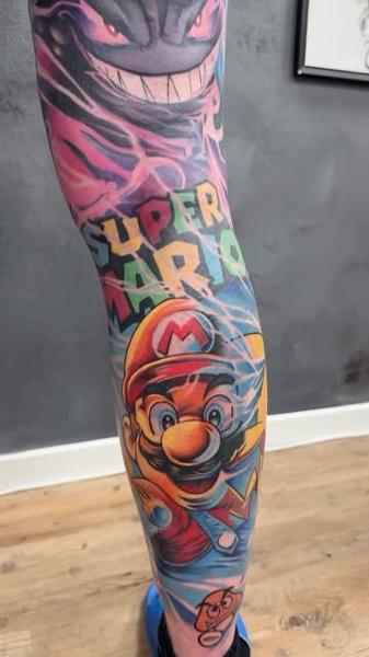 Anime super mario tattoo by @jacobbrask88