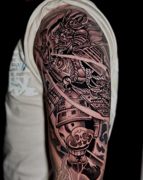 Japanese samurai warrior tattoo by @jacoby_tattoo