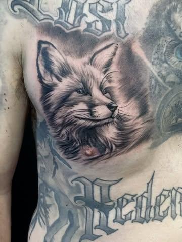 Realism realistic fox tattoo by @jaimikotattoo
