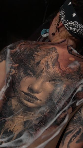 Realism nature portrait tattoo by @jakconnollyart