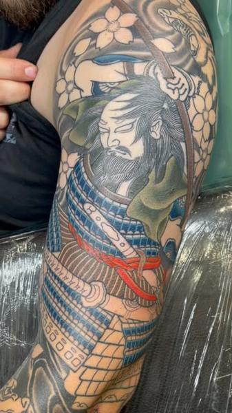 Japanese samurai warrior tattoo by @jamesbulltattoo