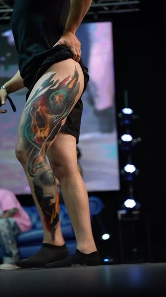 Realism abstract skull tattoo by @jfrandall_tattoos