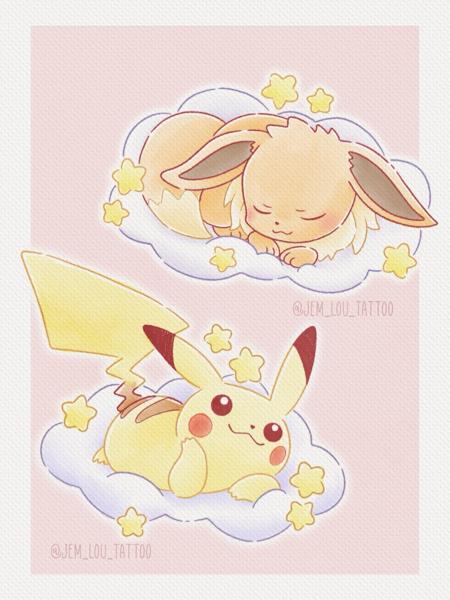 Anime cute pokemon tattoo by @jem_lou_tattoo