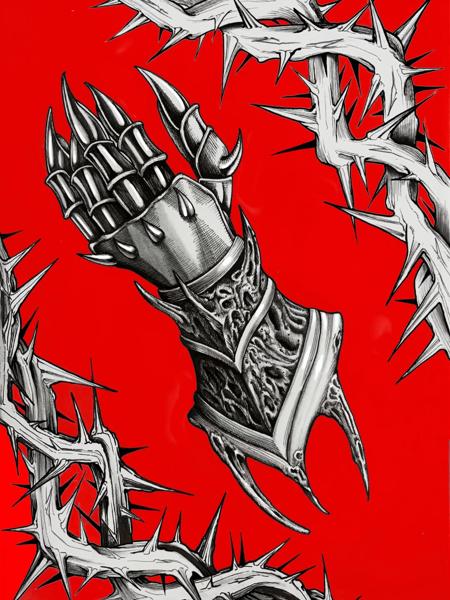 Illustrative armored claw tattoo by @jen_mogg_tattoo