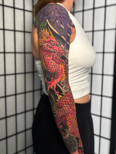 Japanese japanese dragon tattoo by @jen_mogg_tattoo