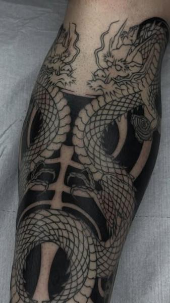 Japanese dragon tattoo by @jerome_palo