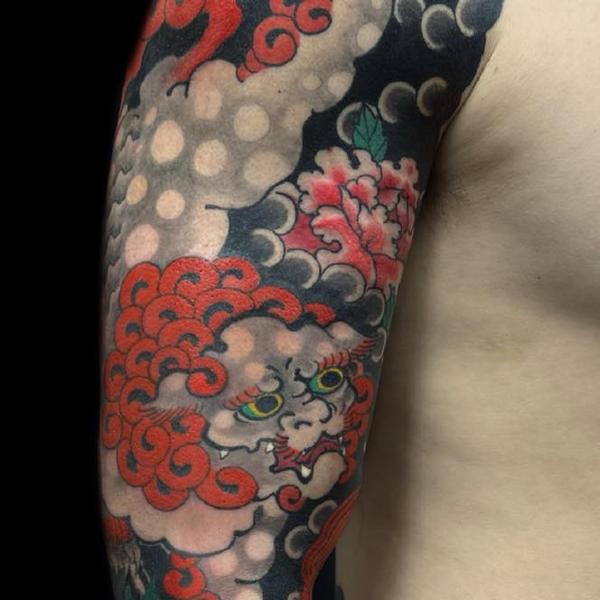 Japanese japanese foo dog tattoo by @jess_martucci