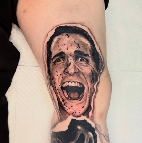 Realism screaming portrait tattoo by @jess_dias_tattoos