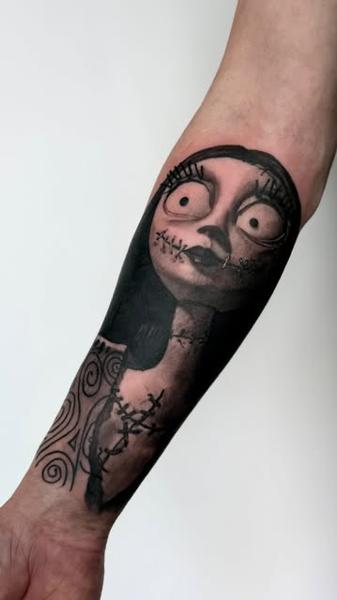 Realism stitched doll tattoo by @jess_dias_tattoos