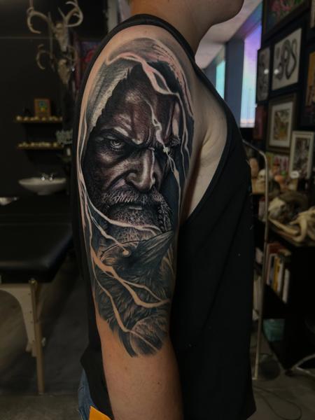 Realism mythical portrait tattoo by @joe_cider