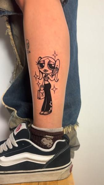Cartoon fashionable cartoon tattoo by @outofprison_