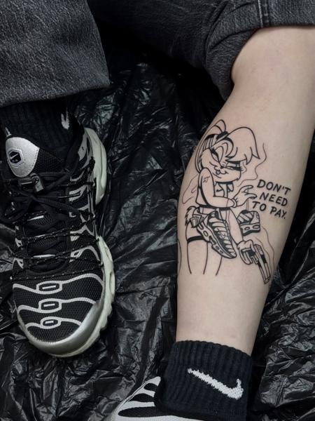 Anime anime character tattoo by @outofprison_