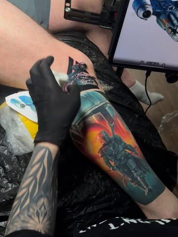 Realism sci-fi character tattoo by @jonarton
