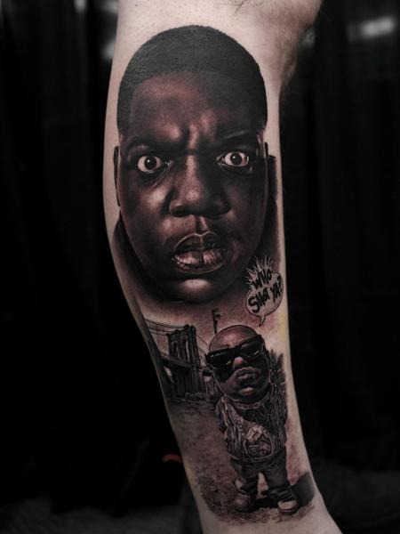 Realism rapper portrait tattoo by @jordanferristattoo