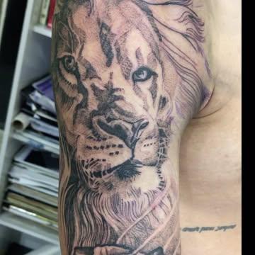 Realism realistic lion tattoo by @ztattoofloripa