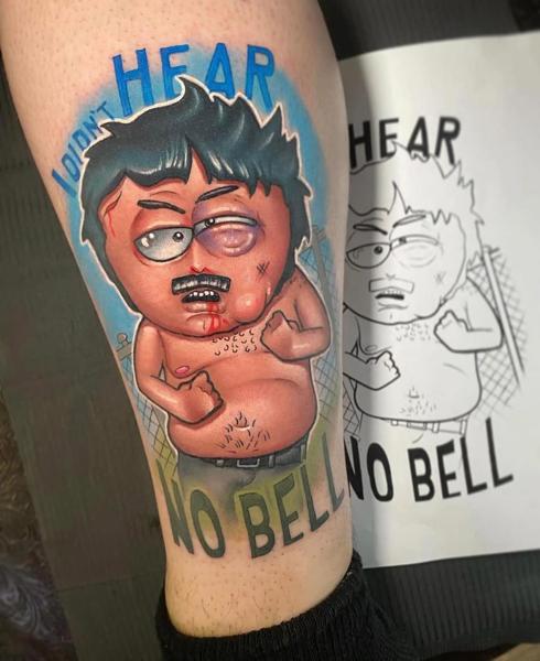 Cartoon cartoon character tattoo by @joshhermantattoo