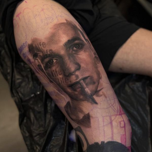 Realism realistic portrait tattoo by @jtatattoos
