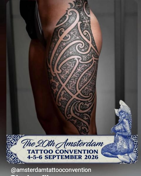 Tribal tribal pattern tattoo by @joshuaflinn