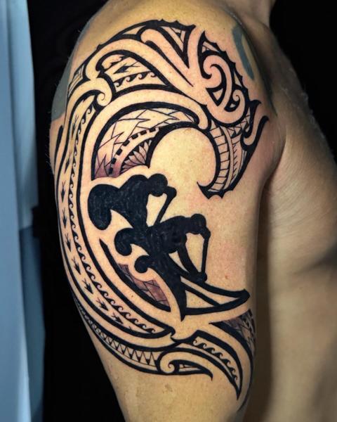 Tribal tribal design tattoo by @joshuaflinn