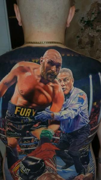 Realism boxing scene tattoo by @jurgismikalauskas