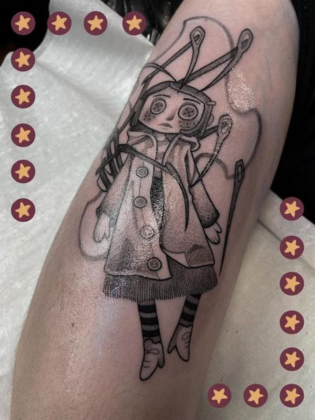 Illustrative robotic doll tattoo by @kalli_k_
