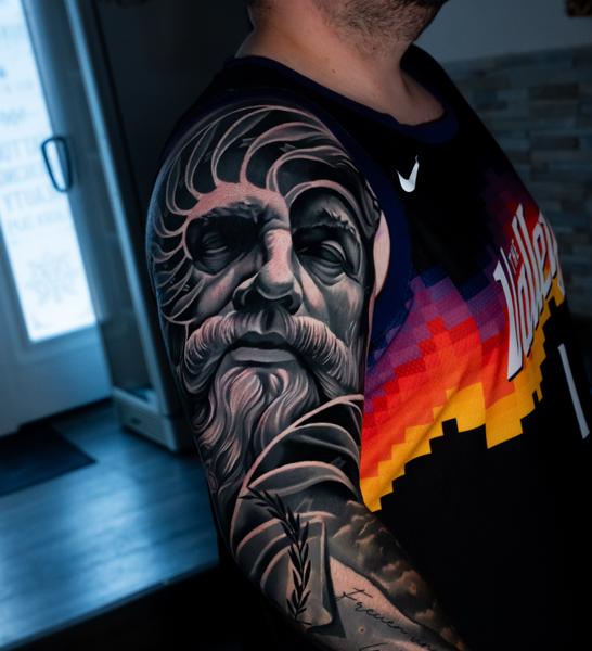 Realism greek statue tattoo by @kalu_ink