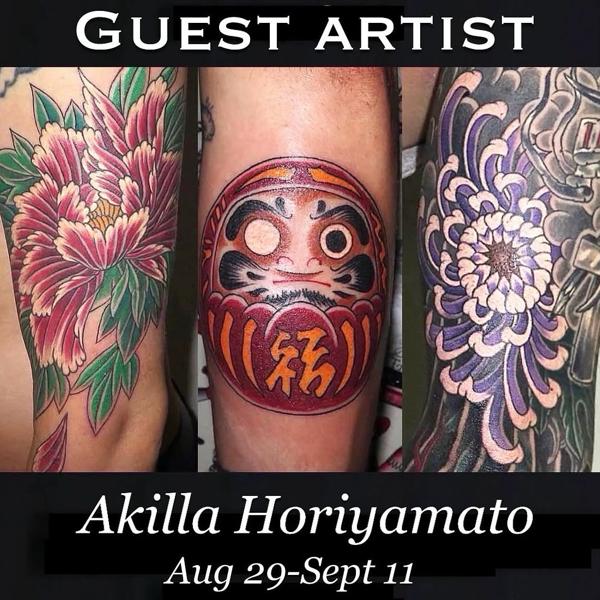 Japanese daruma doll tattoo by @kanae_tattooer