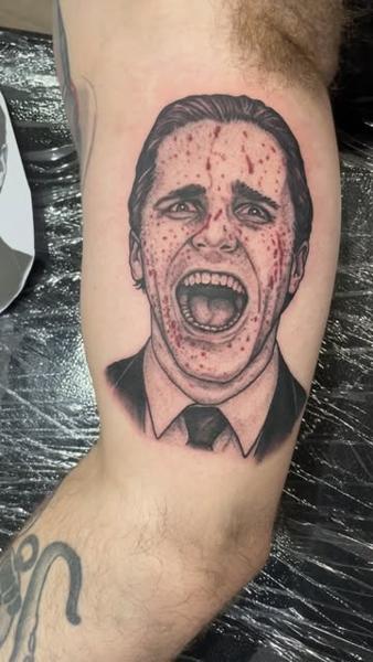 Realism horror portrait tattoo by @kaynemctattoos