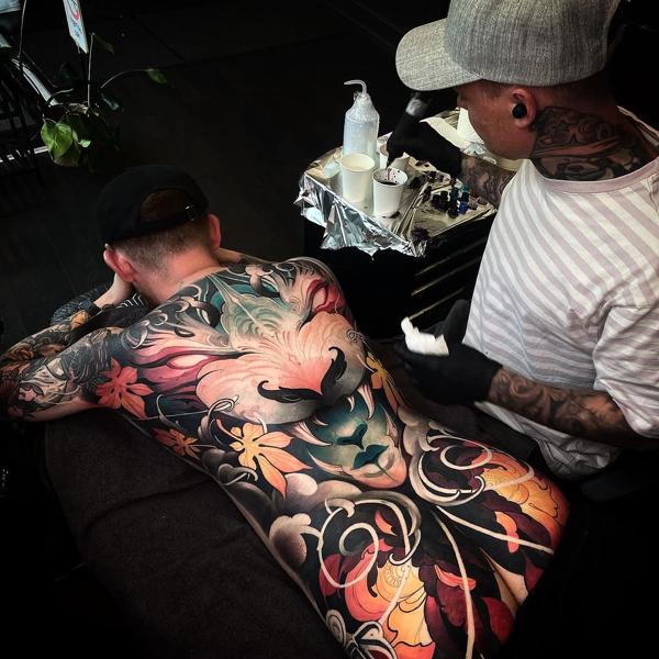 Japanese stylized phoenix tattoo by @kennipoke