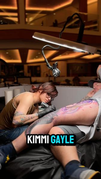 Color Realism abstract design tattoo by @kimmi.gayle