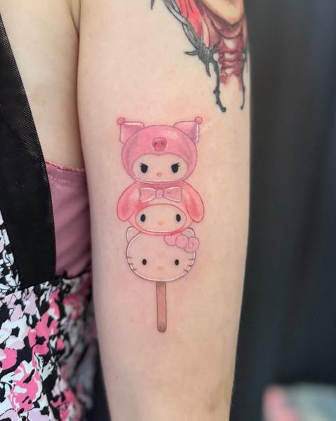 Anime cute characters tattoo by @koibitotattoo