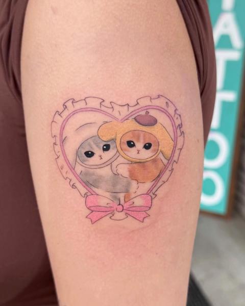 Anime cute animals tattoo by @koibitotattoo