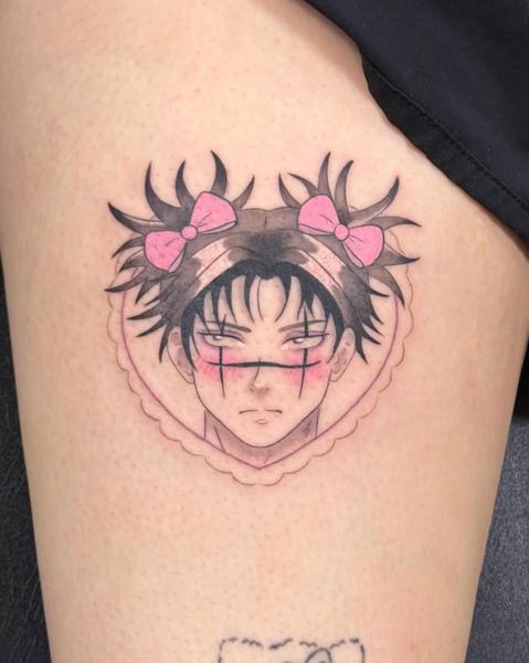 Anime anime character tattoo by @koibitotattoo