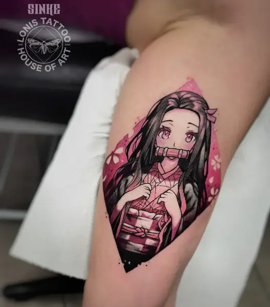 Anime anime character tattoo by @sinke_